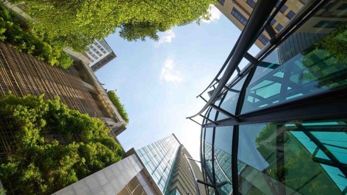 A shot of a green building showcasing the importance of BREEAM certification