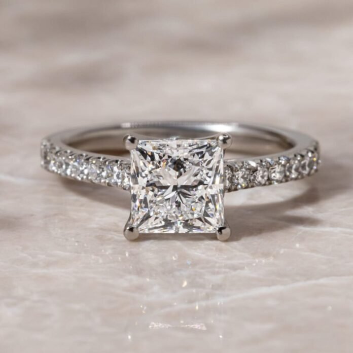 Platinum Princess Cut Engagement Ring